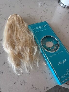 HaloCouture Blonde Remy Ponytail Extension - Natural Waves